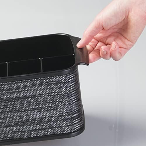 mDesign Пластмасов Органайзер за съхранение на прибори за хранене Caddy Мъкна Хамбар с дръжки за Кухненски шкаф или килер