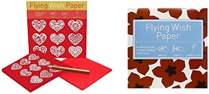 Разход на набор от хартия с летящи пожелания, Алени Сърца + Рубинено-червени, Мини-комплекти, Напиши го, светлина, виж, как