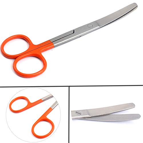 G. S 2 БР. Работни /Превръзки ножици Тъп /Blunt 5,5 права и Извита дръжка от неръждаема стомана (оранжева)