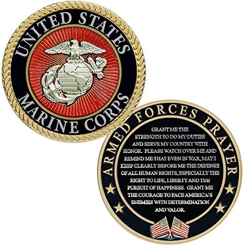 Молитва монета USMC - Храбри Корпуса на морската пехота, Монета на Повикване USMC - Официално лицензирани - Подарък USMC