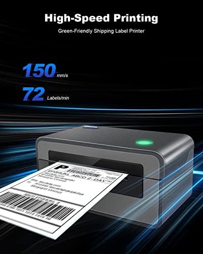Принтер за етикети за доставка POLONO Сив, Термотрансферен печат 4x6 за доставка на Колети, Търговски Производител на Преки Термоэтикеток,