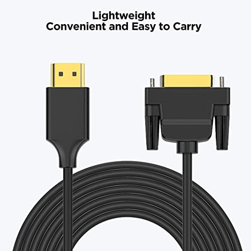 Кабел YLHXYPP HDMI-DVI, двупосочен адаптер, HDMI, DVI, TV-конзола DVI-HDMI, сплитер DVI-D 24 + 1 (черен цвят, размер: 1,8 м 6 фута)