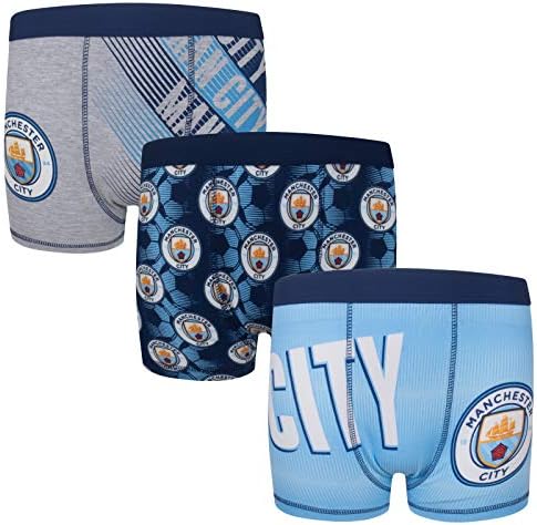Официален футболен подарък ФК Манчестър Сити С 3 Опаковки боксови шорти на Стопанските за момчета