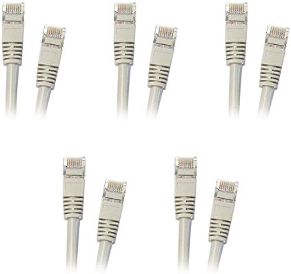 2 Комплекта Экранированного кабел CAT5E STP с Формованным Ботинком 350 Mhz 1 Фут Сив цвят, CNE495076