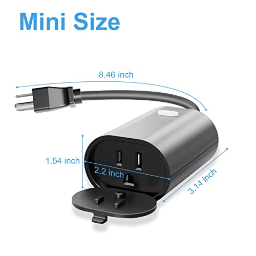 New One Outdoor Smart Plug 2 Pack, Интелигентен-слаби Wi-fi, димер само за Wi-Fi с честота 2,4 Ghz, интелигентен димер с регулируема
