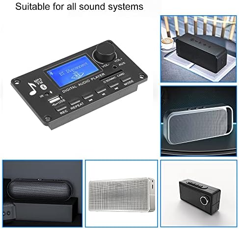XWWDP 12 Bluetooth 5,0 Приемник Автомобилен MP3 плейър, Декодер Платка Цветен Екран, FM-радио, Поддръжка на записи на разговори