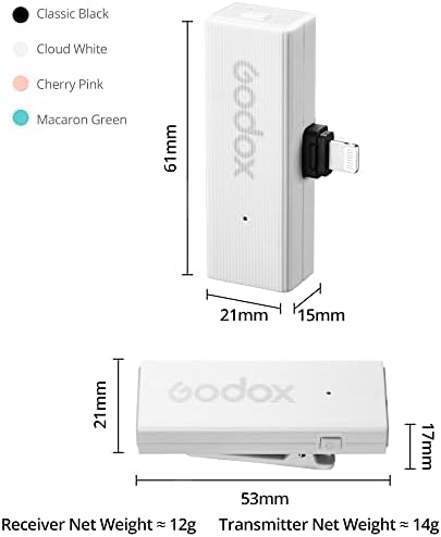 КОМПЛЕКТ GODOX MoveLink Mini LT 2 Безжични микрофона с честота 2,4 Ghz, микрофон с ревери, 2 предавател TX + 1 Приемник с