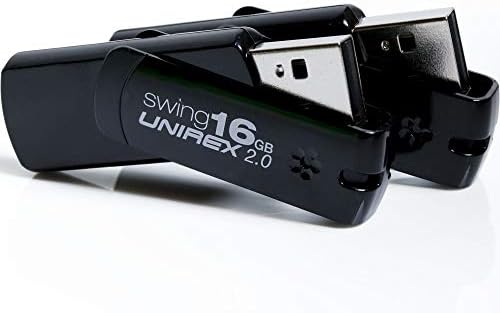 Флаш памет Unirex 2 Pack Swing 16GB, USB 2.0, Черен | Memory Stick е съвместим с компютъра, таблета или лаптопа си