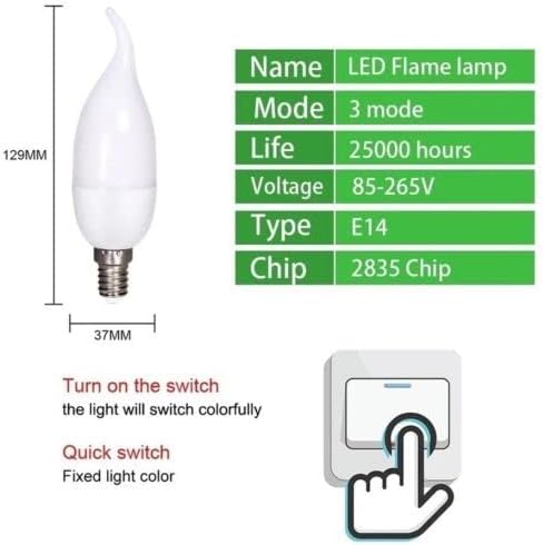 Led крушка-Свещ E14 85-265 В с ефект за Емулация на Трептене на пламъка 2 Режима на Осветление