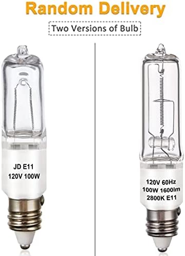 XBOCMY 4 Опаковки Халогенни JDE11 120 100 W 1600лм 2800 До Прозрачни Халогенни Лампи с Регулируема Яркост T4 Мини-Свещници за Полилея, Вентилатори, Настолни Лампи, Кабинетного осв