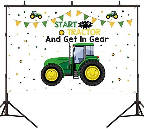 На фона на партито в чест на рождения Ден със зелен трактор Bellimas Блато Вашия трактор и включва предаване на Фона Подпори за