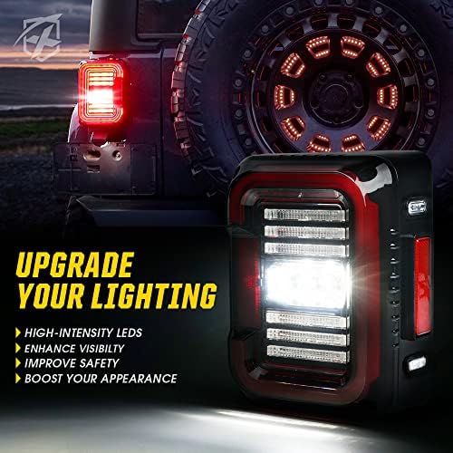 Led задни светлини Xprite с новите С-образен дизайн, задна светлина с прозрачни лещи, сигнал ход, спирачки, завъртане и обръщане, съвместим с Jeep Wrangler JK JKU 2007-2018, вграден EMC ?