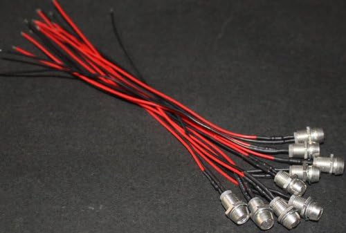 100шт x5 мм, Предварително жична led с притежателя на Предварително кабелна притежателя LED 12V 20 см червен