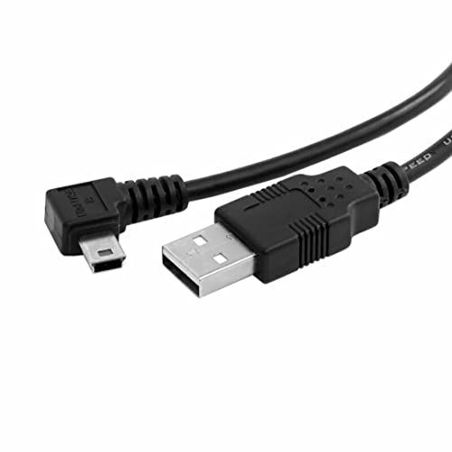 LIONX Наклоненный под ъгъл 90 Градуса Mini USB 2.0 Тип B 5Pin Кабел за предаване на данни от един мъж към мъж USB 0,5 м