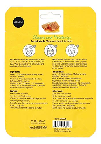 Комплект маски за лице Celavi Корейски Есенциални Листни маски (12 бр., въглен)