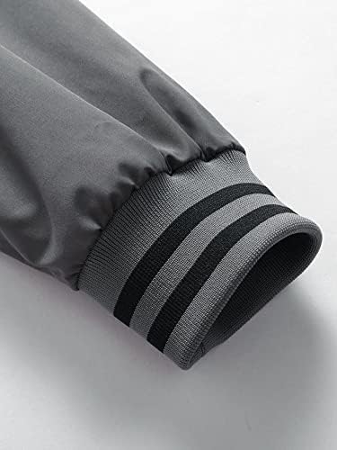 Мъжко яке-бомбер с тапицерия на цветна ивица HEMTIK без тениски (Цвят: черен Размер: Голям)