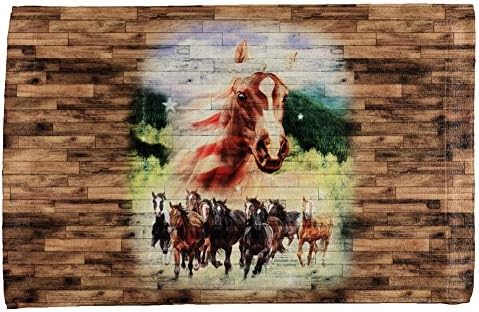 На 4 Юли Кърпа за ръце Wild Horse Mustang Пейтриът По цялото Тяло на Multi Standard One Size