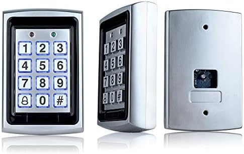 Комплект система за контрол на достъпа HFeng САМ RFID за дома, на Открито, Водоустойчив Капак + RFID-клавиатура + захранване DC12V 3A + Бутон