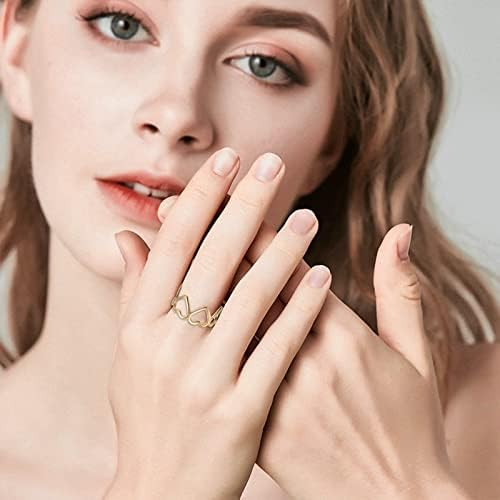 Модни пръстени Yistu за жени, Кух пръстен за Любов от Неръждаема Стомана, Лесен и изискан Дизайн, подходящ за всички поводи