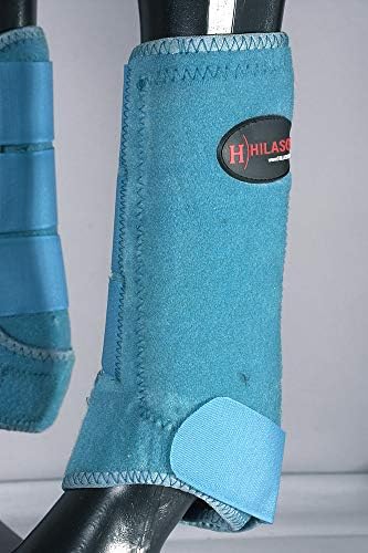 Чифт спортни обувки HILASON L M S За защита на задните крака на коня Тюркоаз
