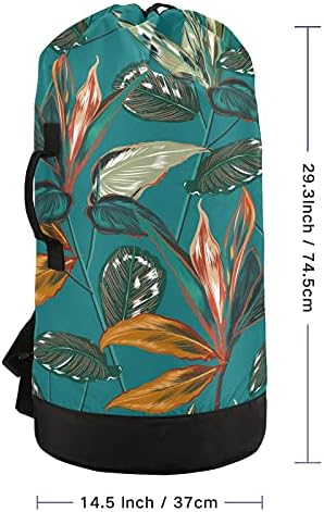Чанта за дрехи с тропически листа, Тежка Раница за пране на дрехи с плечевыми ремъци и дръжки, Пътна чанта за дрехи с цип