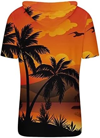 Мъжки Ежедневни Ризи С качулка, Хавайски Плажна Риза с Графичен Принтом и Къси Ръкави, Летен Топ, Модерен Пуловер, Блуза