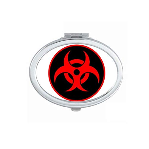 Червеното ядрено Контролното Радиация Символ Огледала Портативен Сгъваем Ръчен Грим Двойни Странични Очила