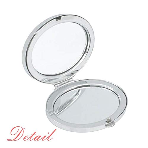 Плаче Черен Сладък Чат Честит Модел Овално Огледало Портативен Сгъваем Ръчен Грим Двойни Странични Очила