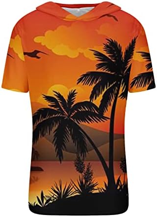 Мъжки Ежедневни Ризи С качулка, Хавайски Плажна Риза с Графичен Принтом и Къси Ръкави, Летен Топ, Модерен Пуловер, Блуза