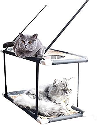 YJDT е Монтирано На прозорец Хамак за греющейся котки С Вендузата Подвесная Легло за домашни любимци и Черно Одеяло за домашни