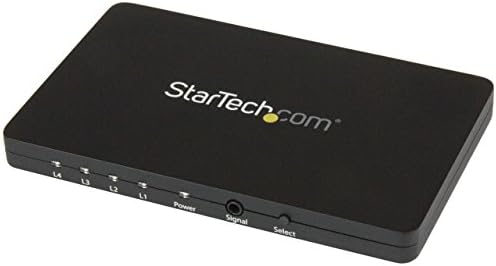 StarTech.com 4-портов превключвател, HDMI - 4K 30Hz - Алуминиев корпус с поддръжка на MHL - Кутия за превключване на HDMI 4x1 - Ключ