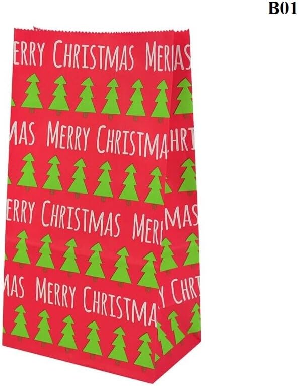 Сладки Коледни Украси Ornaments 2022, 23 x 13 см, Торбички за подаръци за коледа, Коледен подаръчен пакет за опаковане на бонбони, Хартиени торбички с Снежинками на Дядо Коле?