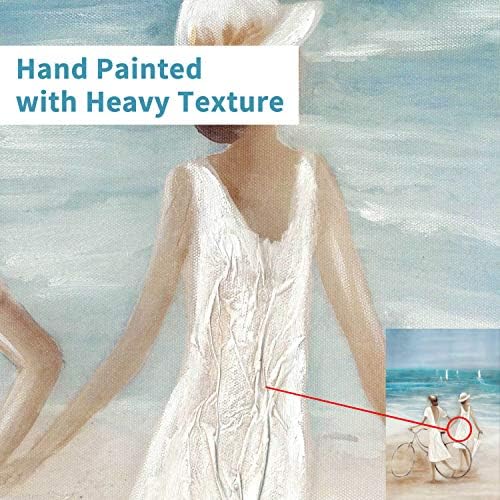 Галерия Харди Абстрактна Плажната Дама рисуване на Картина: Крайбрежни Произведения на Изкуството Жените и под Наем Ръчно Рисувани