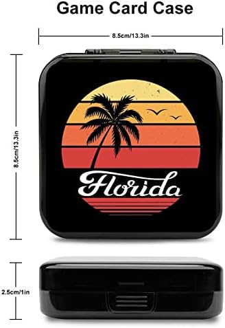 Florida Palm Sunset устойчив на удари Калъф За игра на карти, 12 Слота, Държач За съхранение Слот за карти, Защитна Кутия За