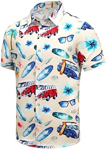 Хавайска Риза SheLucki за мъже, Летни Плажни Ежедневни Унисекс Ризи с Къс Ръкав и Копчета, Дрехи с Принтом Дланта Сянка