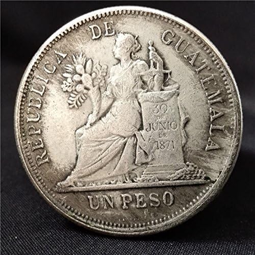 Гватемала 1894 Голям Сребърен Долар Голяма Сребърна Монета от Династията Цин Кръгла Сребърна Монета Медал Събиране на монети в Чуждестранна