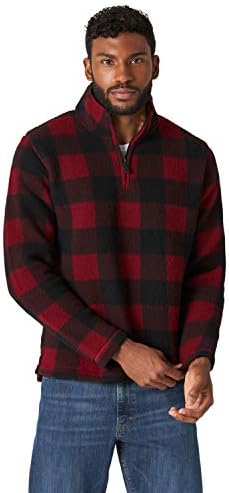 Мъжки Вълнен пуловер с цип Wrangler Authentics от руно на четвърт инч