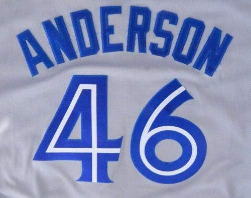 2017 Торонто Блу Джейс Брет Андерсън 46 Използвана В играта Сива Риза BLU1671 - Използваните В играта Тениски MLB