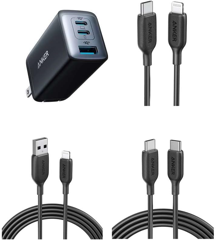 Кабела на зарядното устройство Anker Powerline III USB C-USB C (100 W, 6 фута) Кабел USB C-Светкавица 6 фута 541 USB Кабел-C, за бързо