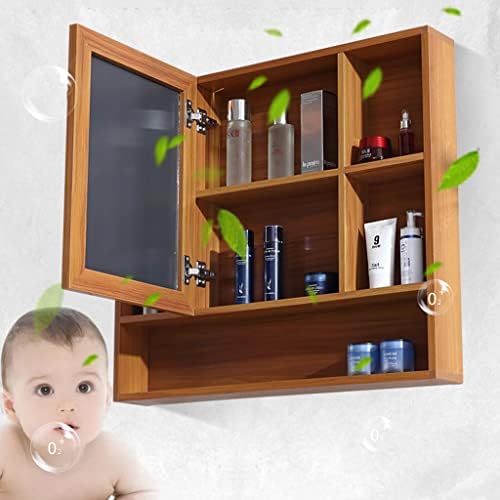 BDDIE Огледален шкаф за баня, Пвц шкафове, Стенни Тоалетни масички Mirros с рафтове за съхранение, Висящи или Стенни Шкафове за повърхностен