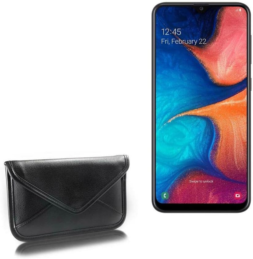 Калъф BoxWave, който е Съвместим с Samsung Galaxy A20 (Case by BoxWave) - Луксозни Кожена чанта-месинджър, дизайн своята практика-плик