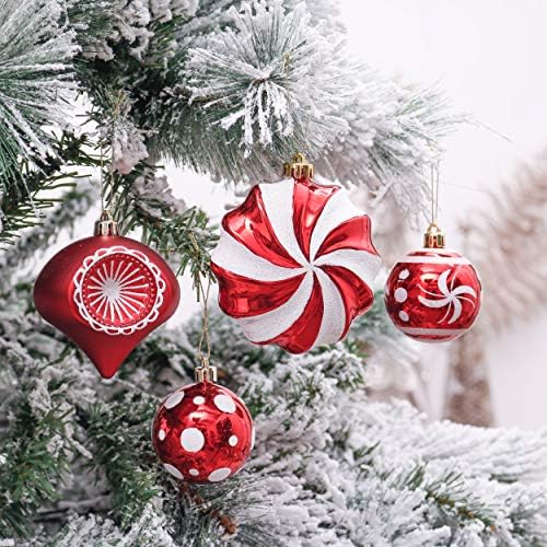 Severin Madelyn Червено-Бял комплект коледна украса (2 броя) |108-каратные Коледна украса + 30-инчов Коледен свещник