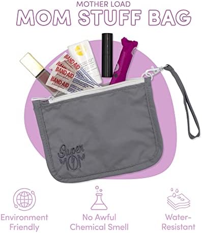 Чанта-гривна Mother Load - Mom Неща с бродирани иконата, задължително чанта-портфейл идеален размер за всяка майка, 6 x 8 инча