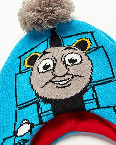 Зимна шапка Mattel Thomas The Train и комплект от 2 чифта варежек (за деца), Размер на 2-4 години, Thomas Blue Train