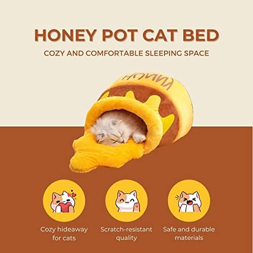 Легло за котки PECHVINO Honey Pot - Удобни Мебели за домашни любимци от пяна с памет ефект, с Подвижни възглавници - Стилна и моющаяся