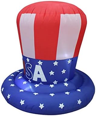 Два комплекта бижута за рожден Ден и патриотична партита Включват надуваема торта честит рожден ден на височина 4 фута със свещ и надуваем американски флаг на висо?