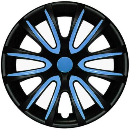 15-цолови тасове OMAC за Ford Transit в Матово Черно и синьо 4 бр. Капака Джанти - Шапки ступиц - Подмяна на външната повърхност