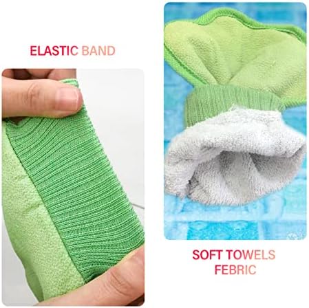 Ексфолиращи хавлиени ръкавици orxior с патица си крак за душата на 1 опаковка -Може да се използва за лявата и дясната ръка,
