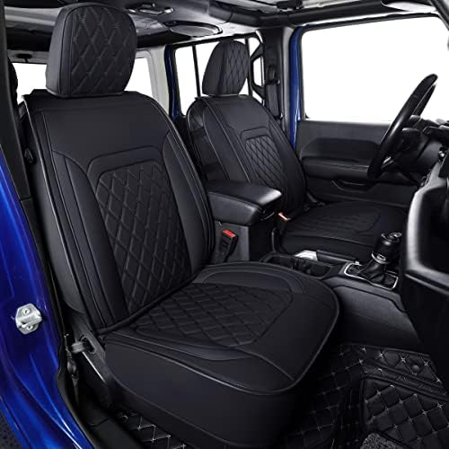 Седалките LUCKYMAN CLUB Jeep Wrangler Custom fit 2013-2017 Wrangler 4 Door JK JL от изкуствена кожа (2013-2017 черен)