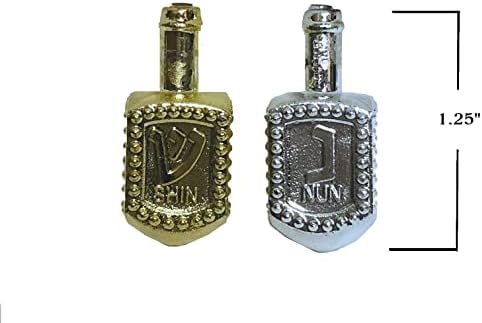 Дрейдели на Ханука Дрейдели - Малки Метални Златни и сребърни металлики (200)